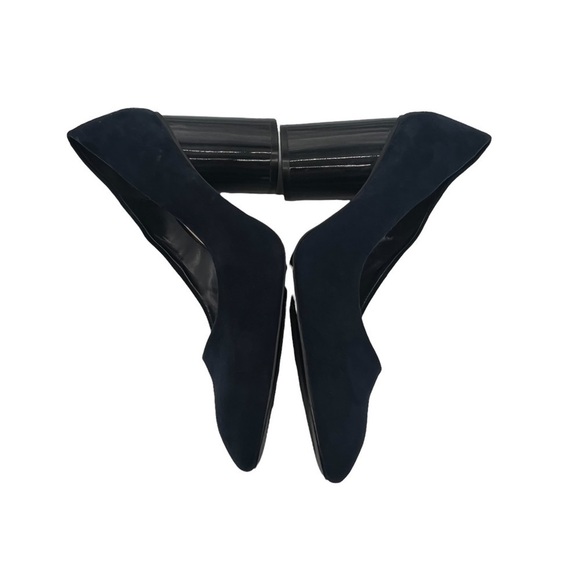 Nine West Blue Suede Pointed Toe Block Heels Size 9 1/2 Women’s - Picture 7 of 9